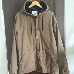 Volcom Men's Insulated Hooded Jacket  Brown Size Large
